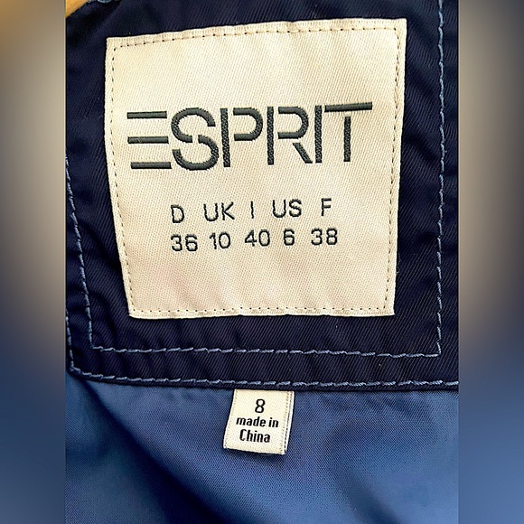 ESPRIT Blue Jacket Belted Zip Button - Picture 4 of 6